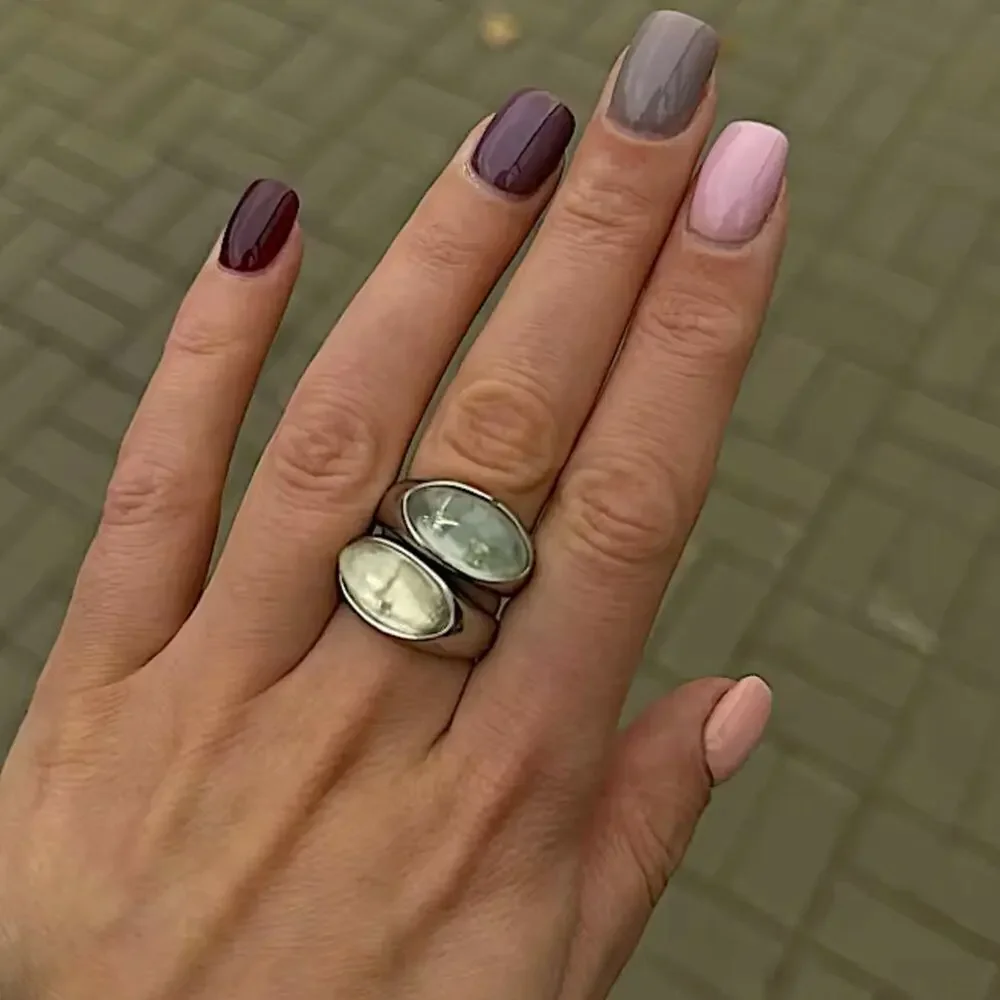 Spectra 18k gold classic fashion inlaid gemstone design simple style ring